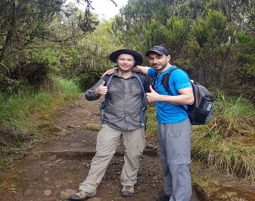 climbing via machame route 